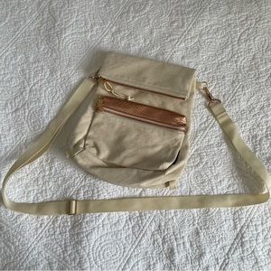 NWOT Jansport Festival Canvas Purse - Rose Gold & Cream Color
